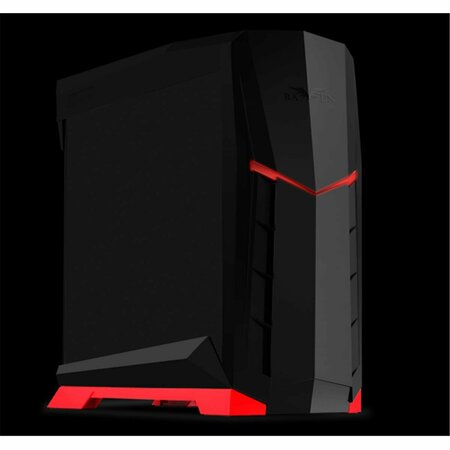 SILVERSTONE Black with Red ATX Tower Case with 90 deg Plus Window RVX01BR-W